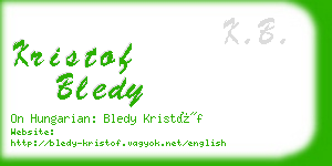 kristof bledy business card